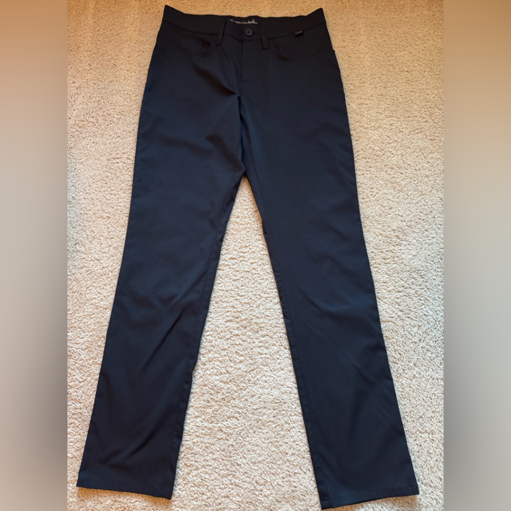 TravisMathew Pants Mens 30 Black Golf Performance Stretch 5-Pocket Chino Tech
